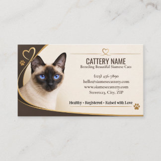 Cartão de Visita Personalizável de Criador de Gato