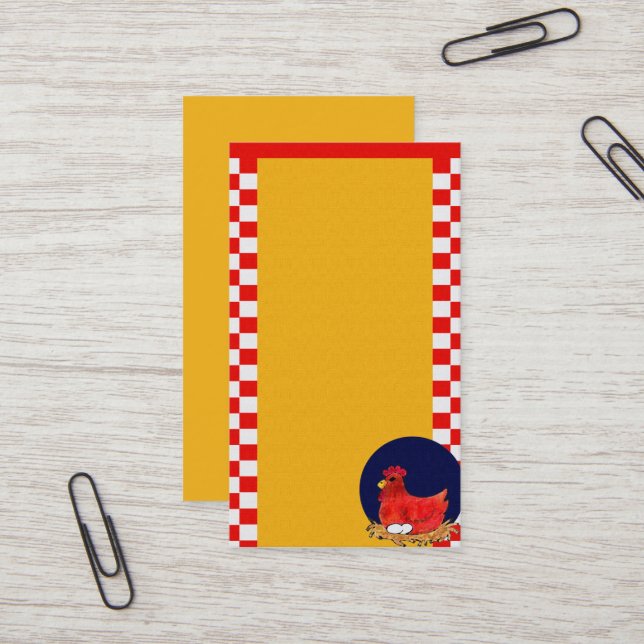 Cartão de visita personalizável de frango do país (Frente/Verso In Situ)