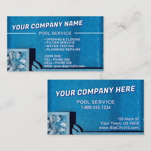 Cartão de visita PERSONALIZÁVEL do Serviço de pisc (Frente/Verso)