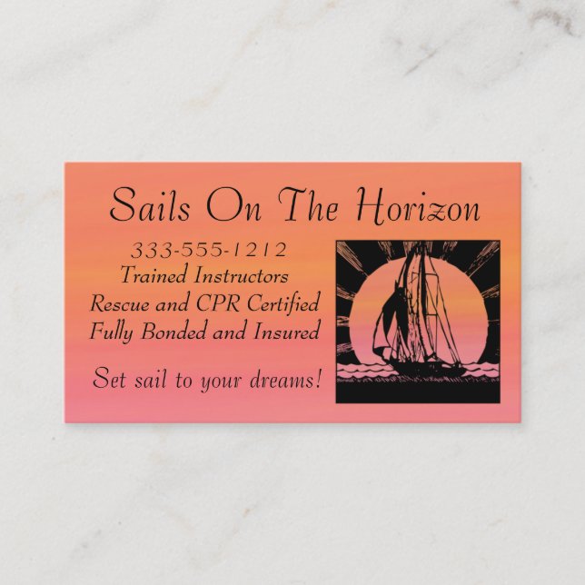 Cartão de visita personalizável para Lições de Ven (Frente)