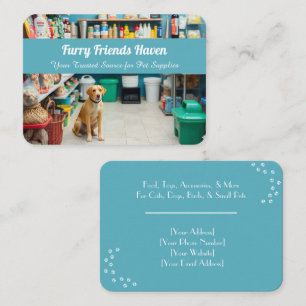 Cartão de Visita Personalizável para Pet Shop – Az