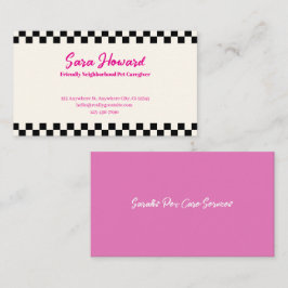 Cartão De Visita Personalizável Rosa Retro Preto & Branco Vintage O