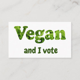 Cartão De Visita Personalize Ativista Vegan Eleitor