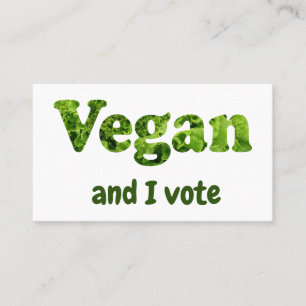 Cartão De Visita Personalize Ativista Vegan Eleitor