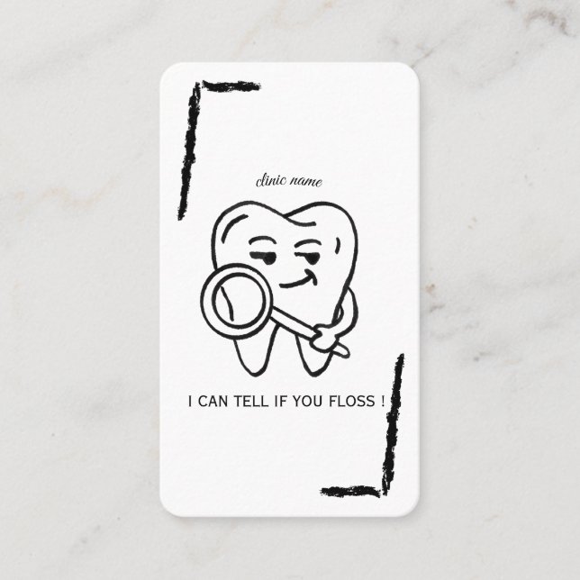 Cartão De Visita Personalize Funny Dentist Tooth business card (Frente)