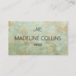 Cartão De Visita Personalize o ouro moderno Elegante e o manto verd