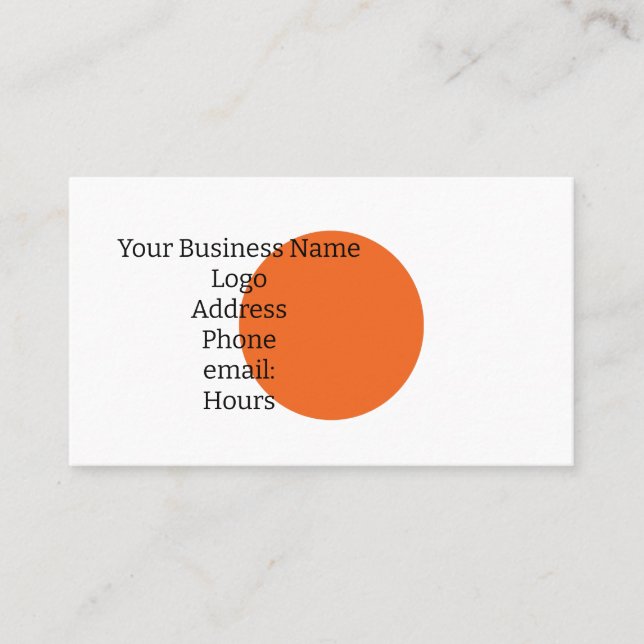 Cartão De Visita Personalize Your Business Card Orange Orb (Frente)