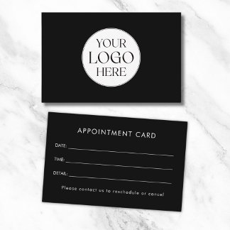Cartão De Visita Personalized Business Logo Simple Appointment Card