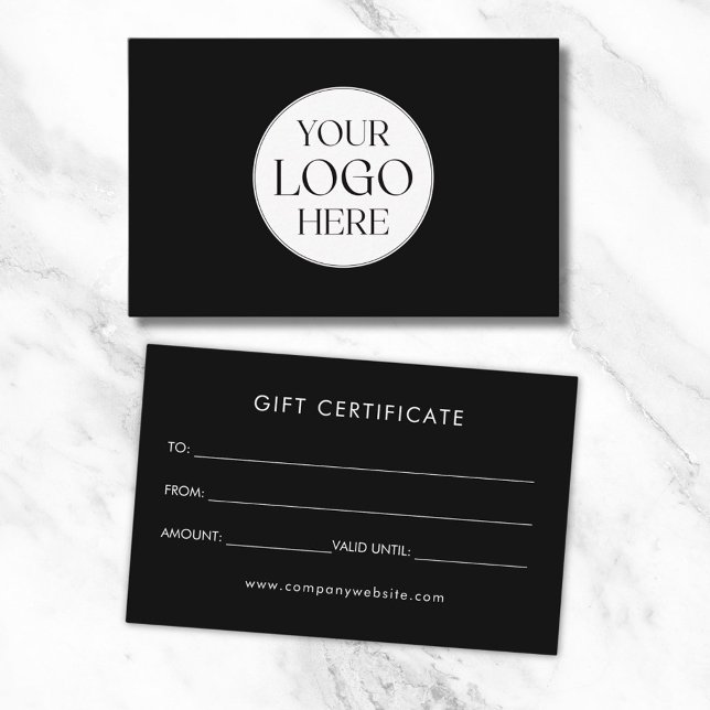 Cartão De Visita Personalized Business Logo Simple Gift Certificate (Front and Back)