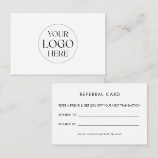 Cartão De Visita Personalized Business Logo Simple Referral Card