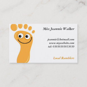 Cartão De Visita Pés alaranjados felizes