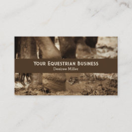Cartão De Visita Pés-Cavalo Vintage Ocidental Sepia Brown Rustic