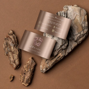 Cartão De Visita Pés Dourados cor-de-rosa do brilho do Reflexology