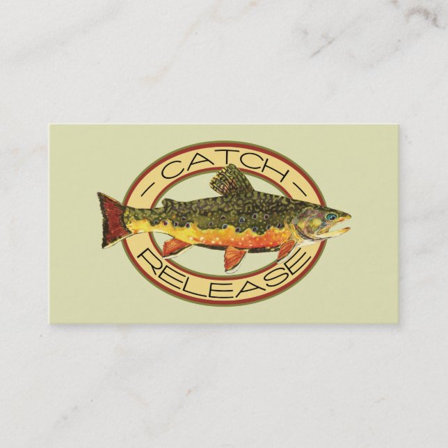 Cartão De Visita Pesca com Mosca de Truta (Frente)