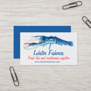 Cartão De Visita Pesca da lagosta/cartão de visita azuis do