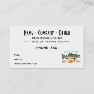 Cartão De Visita Pesca Personalizada Engraçada