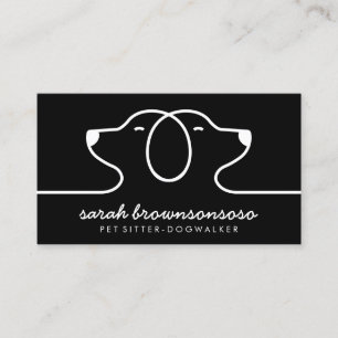 Cartão De Visita Pesitter vet do logotipo da linha do cão preto