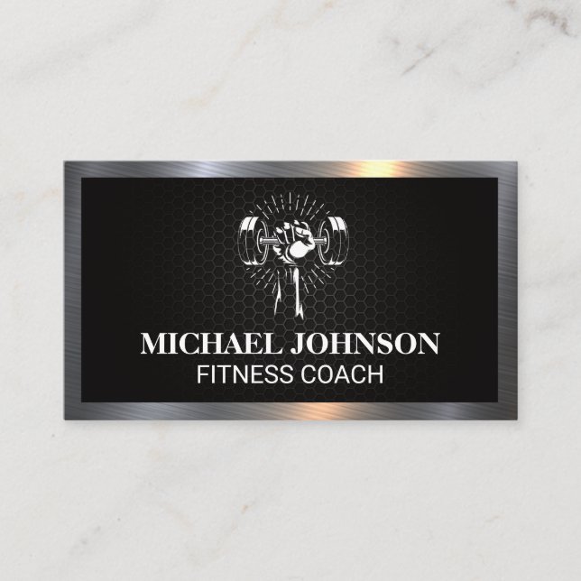 Cartão De Visita Peso ascendente | Malhação | Borda de metal (Frente)