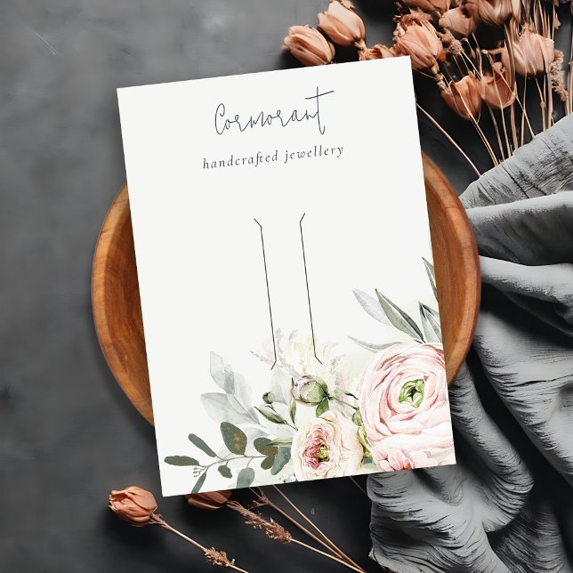 Cartão De Visita Pêssego de Cabelo Floral Verde Molhado (Criador carregado)