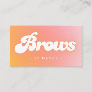 Cartão De Visita Pêssego Retro do Groovy Brows