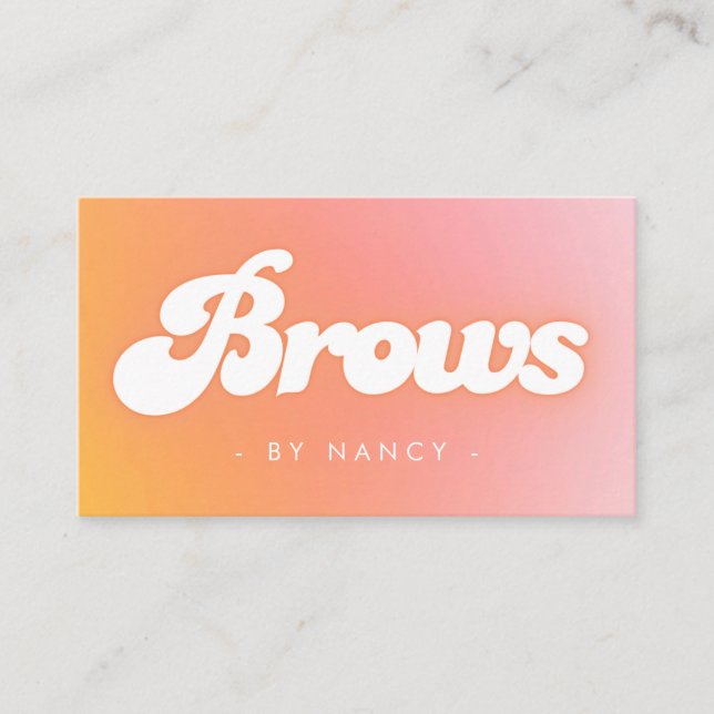 Cartão De Visita Pêssego Retro do Groovy Brows (Frente)