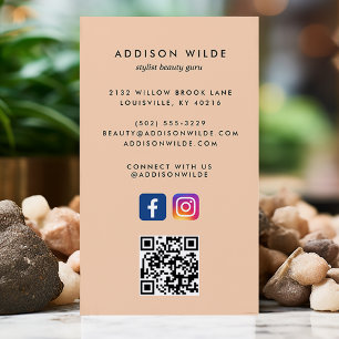 Cartão De Visita Pêssego Suave Mídia Social Instagram Facebook Códi