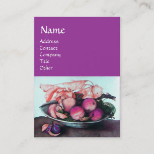 Cartão De Visita Pêssegos, Ameixas e Folhas de FRUTA da SEASON