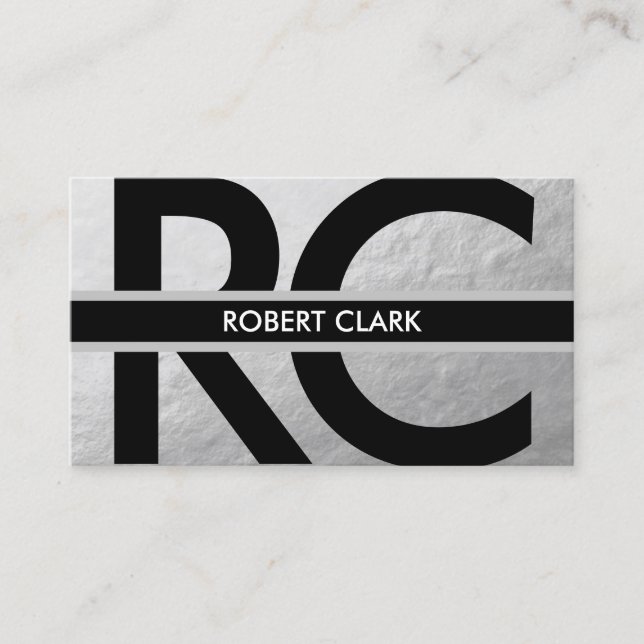 Cartão de visita pessoal da folha de prata (Frente)