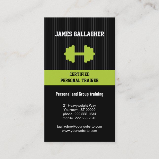 Cartão de visita pessoal do instrutor (Frente)