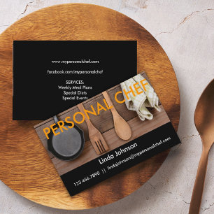 Cartão de visita pessoal elegante do cozinheiro