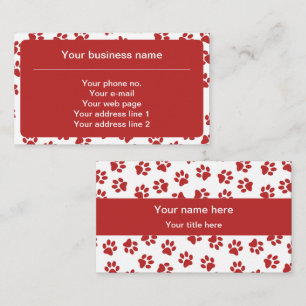 Cartão De Visita Pestores De Patas, Patas De Cães, Patas De Gato, P