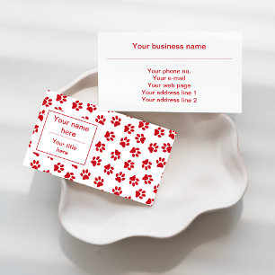 Cartão De Visita Pestores De Patas, Patas De Cães, Patas De Gato, P