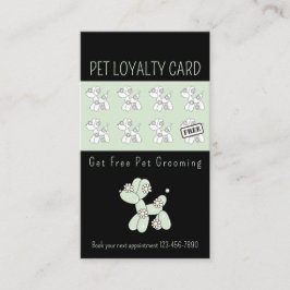 Cartão De Visita Pet aliciando a lealdade verde do balão
