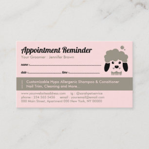 Cartão De Visita Pet Bath Salon Nomeação Lembrar Cachorro