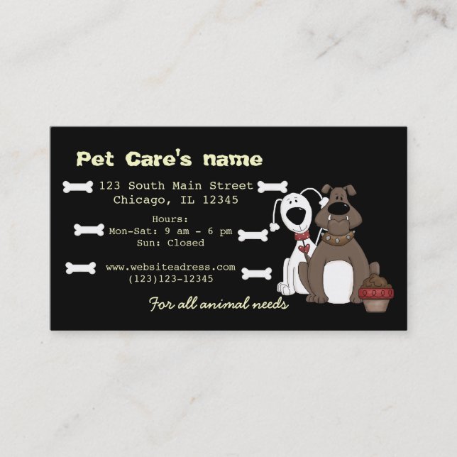 Cartão De Visita Pet Care (Frente)