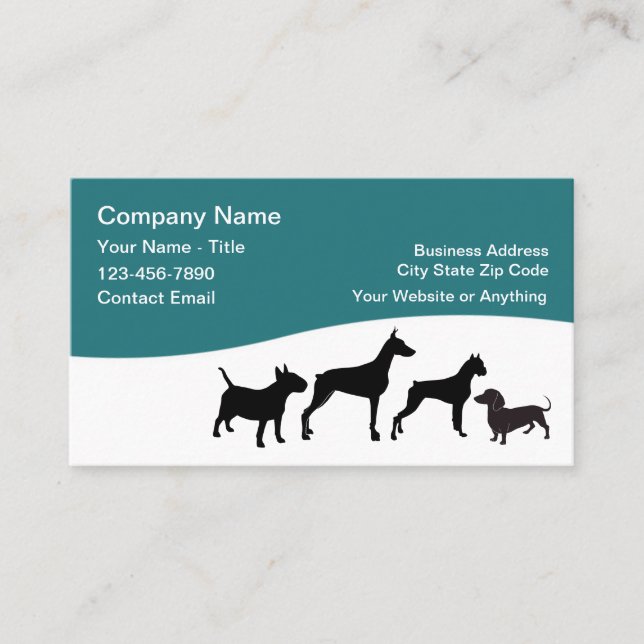 Cartão De Visita Pet Care Business Cards Simple Design (Frente)