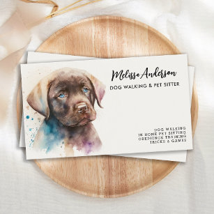 Cartão De Visita Pet Care Cog Labrador Retriever Watercolor Art