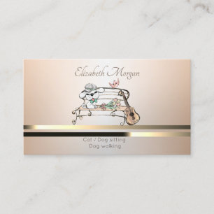 Cartão De Visita Pet Care, Sentado, Alinhamento Luminoso