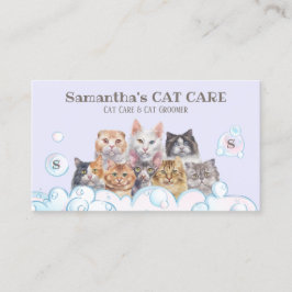 Cartão De Visita Pet Care Spa Salon Sitting Bath Groomer Cat