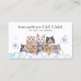Cartão De Visita Pet Care Spa Salon Sitting Bathing Groomer Cats