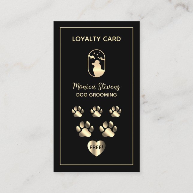 Cartão De Visita Pet dog grooming service Loyalty Card (Frente)