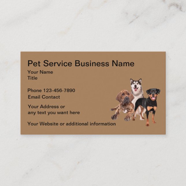 Cartão De Visita Pet Dog Services Simples (Frente)