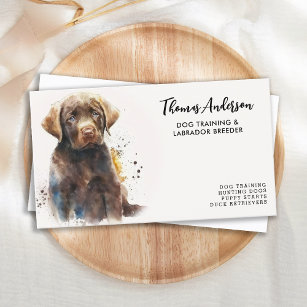 Cartão De Visita Pet Dog Trainer Labrador Retriever Watercolor Art