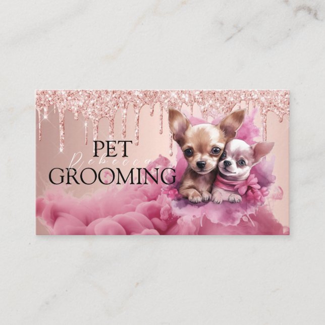 Cartão De Visita Pet Grooming Spa Salon Puppy (Frente)