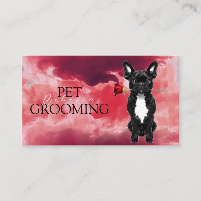 Cartão De Visita Pet Grooming Spa Salon Puppy (Frente)