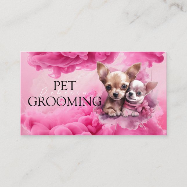 Cartão De Visita Pet Grooming Spa Salon Puppy (Frente)