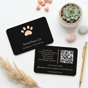 Cartão De Visita Pet Paws Grooming Personalizar Mínimo Multi-Propós
