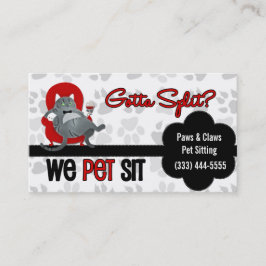 Cartão De Visita Pet Personalizado de Dois Lados Vermelho e Preto