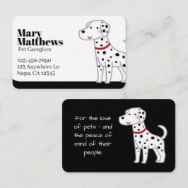Cartão De Visita Pet Personalizável de Preto e Branco