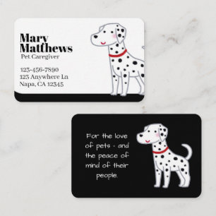 Cartão De Visita Pet Personalizável de Preto e Branco